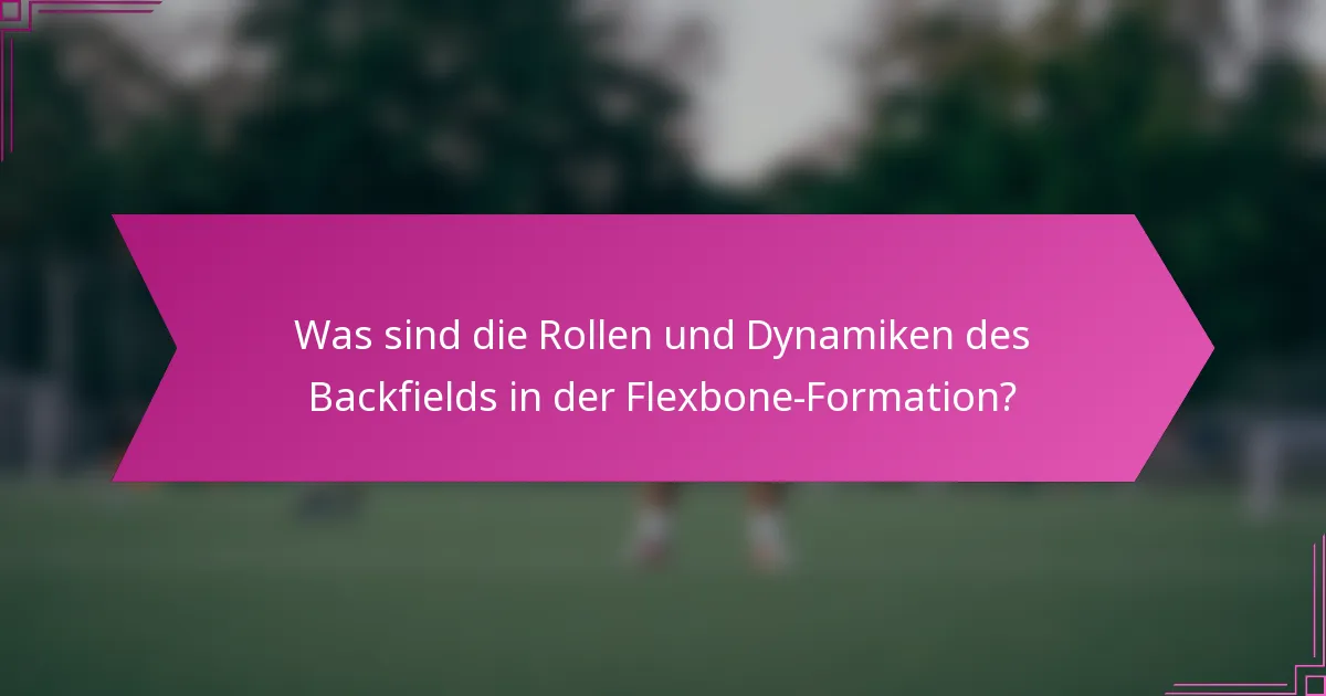 Was sind die Rollen und Dynamiken des Backfields in der Flexbone-Formation?