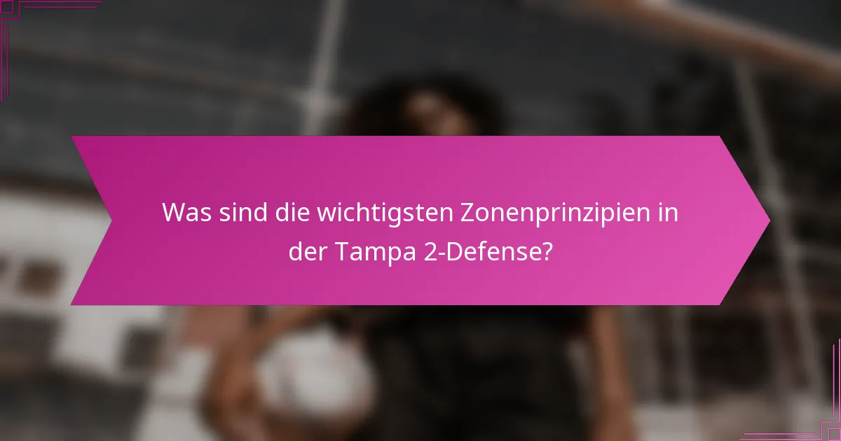 Was sind die wichtigsten Zonenprinzipien in der Tampa 2-Defense?
