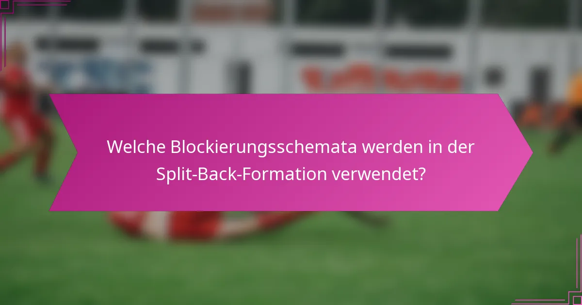 Welche Blockierungsschemata werden in der Split-Back-Formation verwendet?