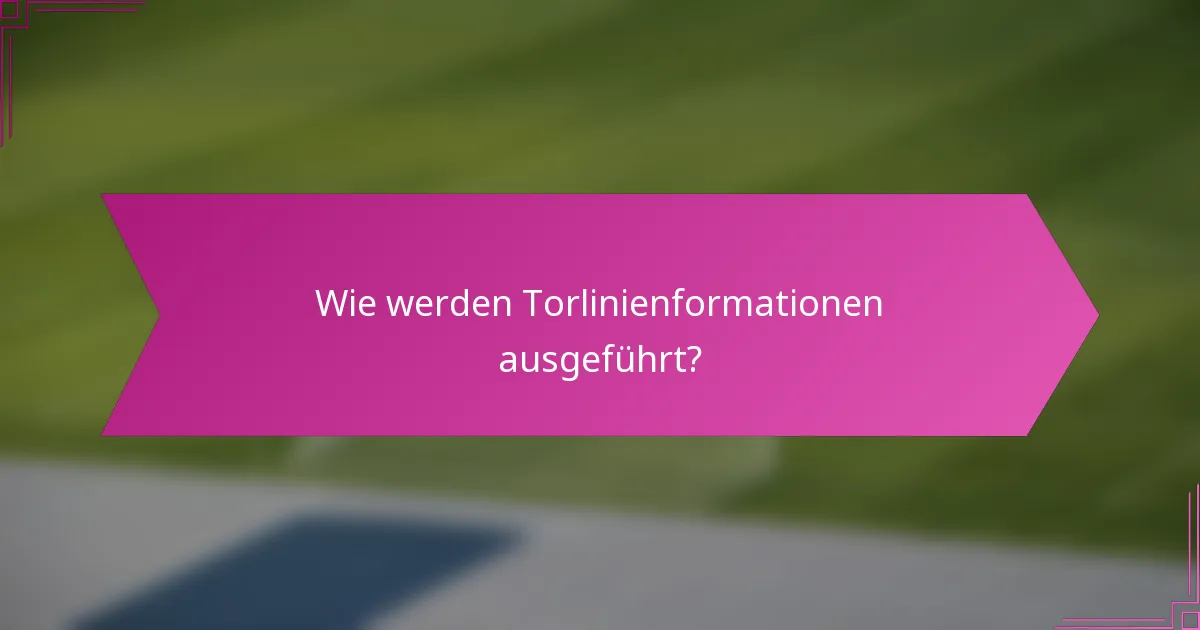 Wie werden Torlinienformationen ausgeführt?